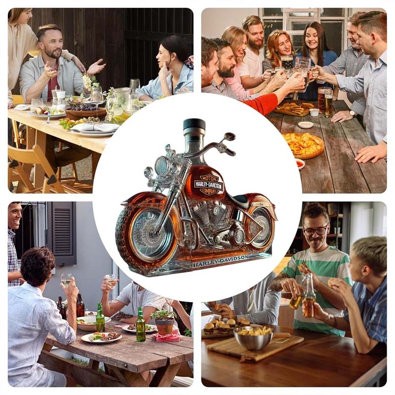 🏍️ Creative Motorcycle Shaped Glass Wine Bottle – Cool Gift for Biker Lovers🍷
