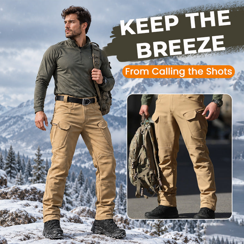 🏔️ Men's Fleece Lined Tactical Cargo Pants – Warm Winter Hiking Trousers