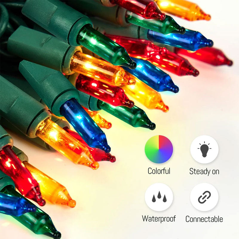 🎄Vibrant Retro Pointed Bulb LED Christmas String Lights - Festive Holiday Decor