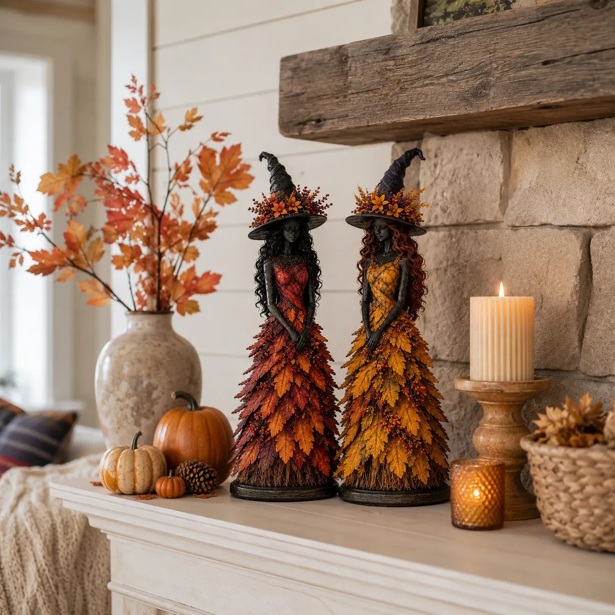 Multiple color witch figurines