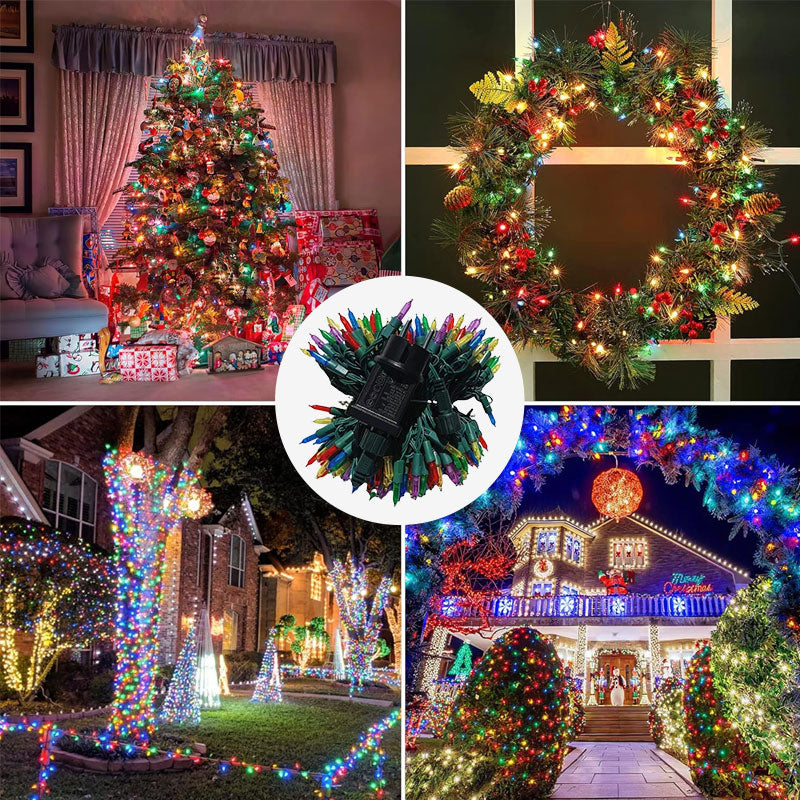 🎄Vibrant Retro Pointed Bulb LED Christmas String Lights - Festive Holiday Decor