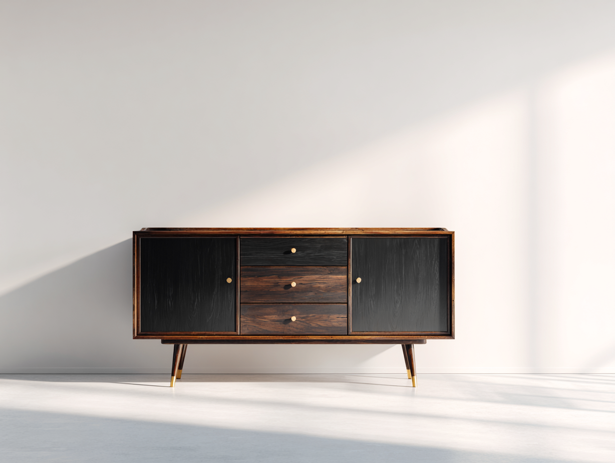 Dielenschränke Holz 150x40x75 cm - Braun-Schwarz - Modernes Design mit Stauraum für Flur Wohnzimmer-Roomgoio