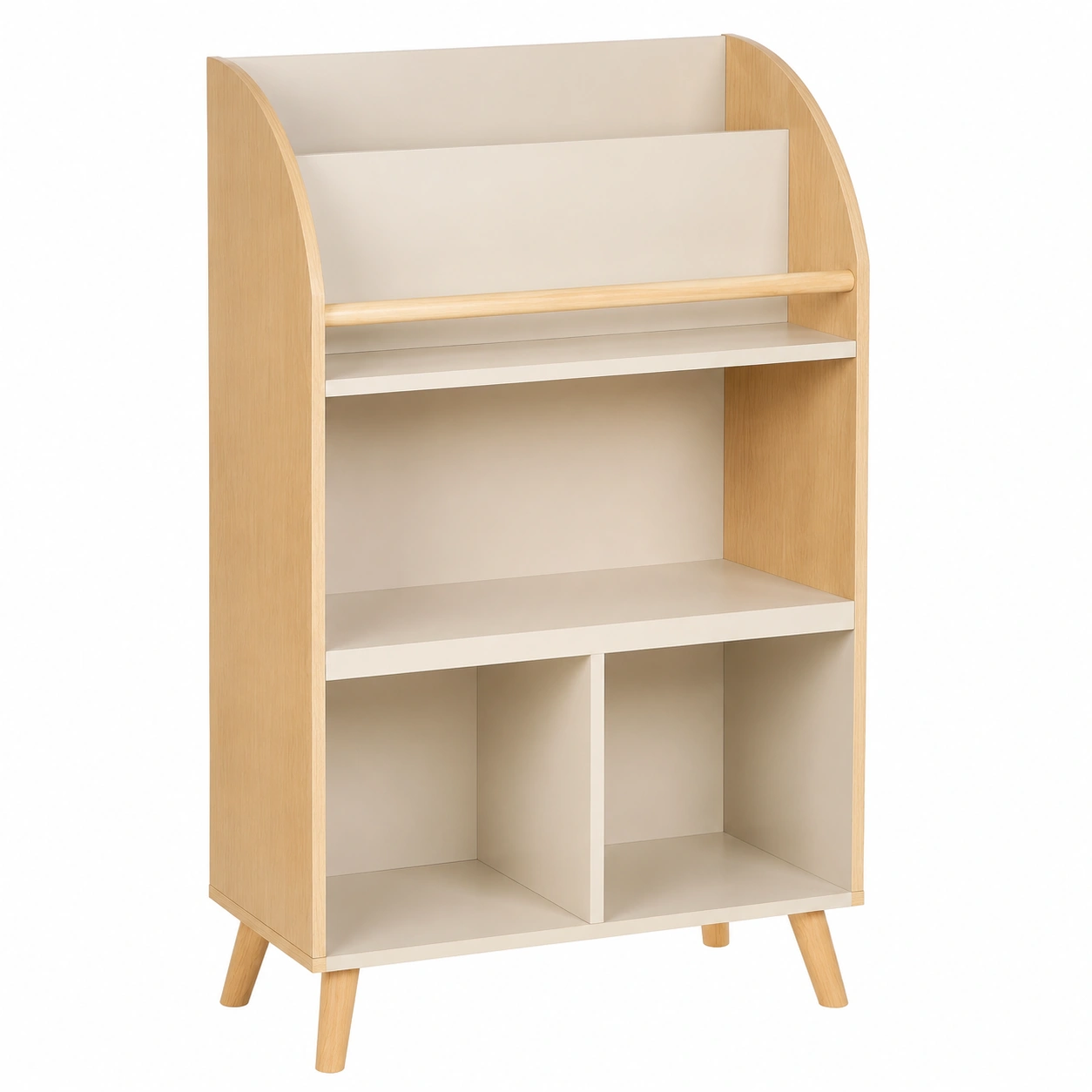 Libreria nordica en madera clara para un hogar luminoso y acogedor-casaformo