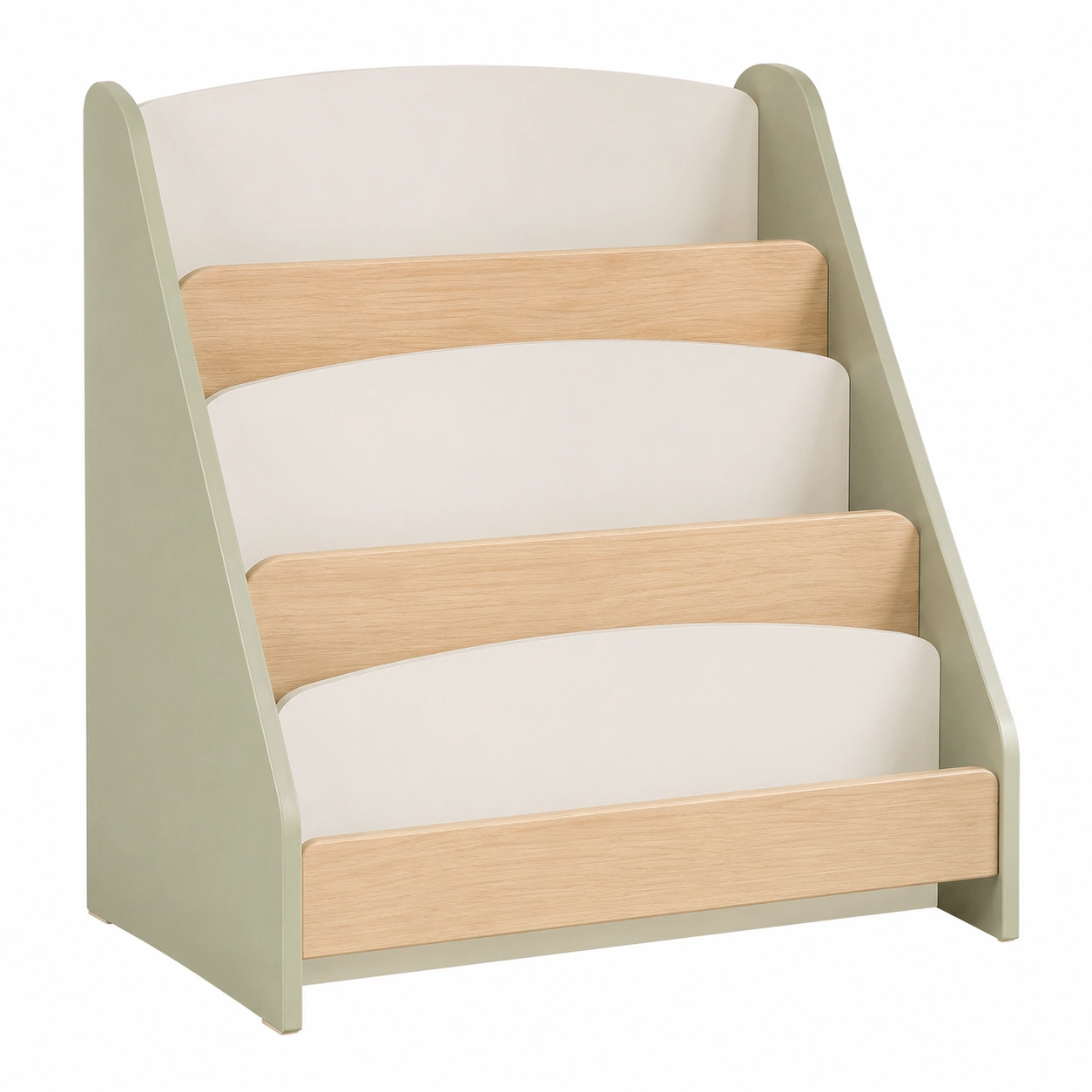 Librero Infantil Verde Salvia con 3 Niveles de Madera-casaformo