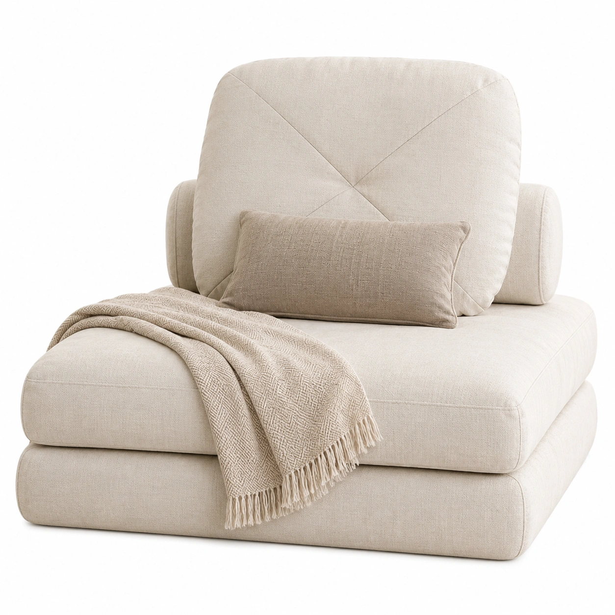 Sillon lounge modular en tono crema-casaformo