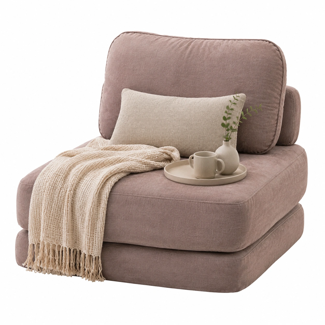 Sillon lounge modular rosa empolvado-casaformo