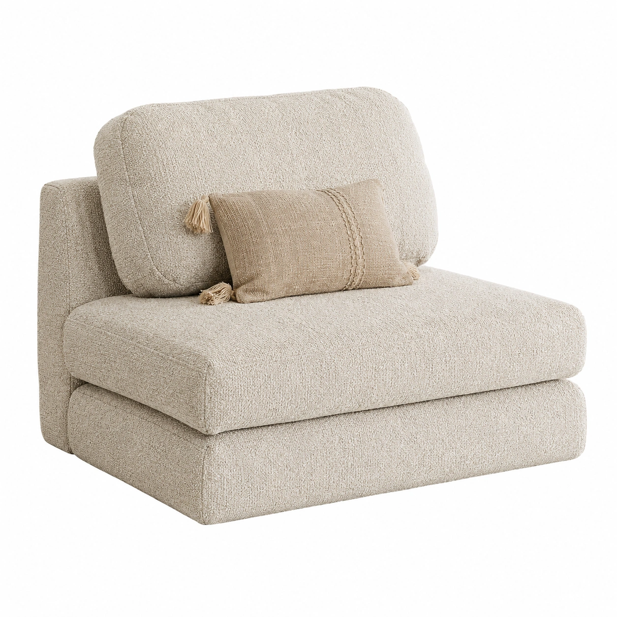Sillon modular tapizado en beige natural-casaformo