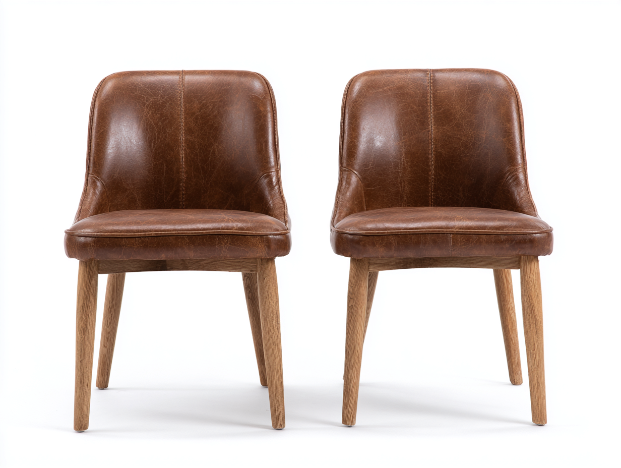 Esszimmerstühle Kunstleder 50x58x82 cm - Dunkelbraun - Modernes Design mit Holzbeinen für Esszimmer 2er Set-Havengetlab