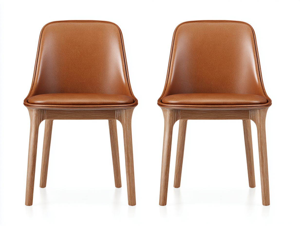 Esszimmerstühle Kunstleder Holzbeine 50x55x85 cm Braun geeignet für Esszimmer - Modernes Design-Havengetlab