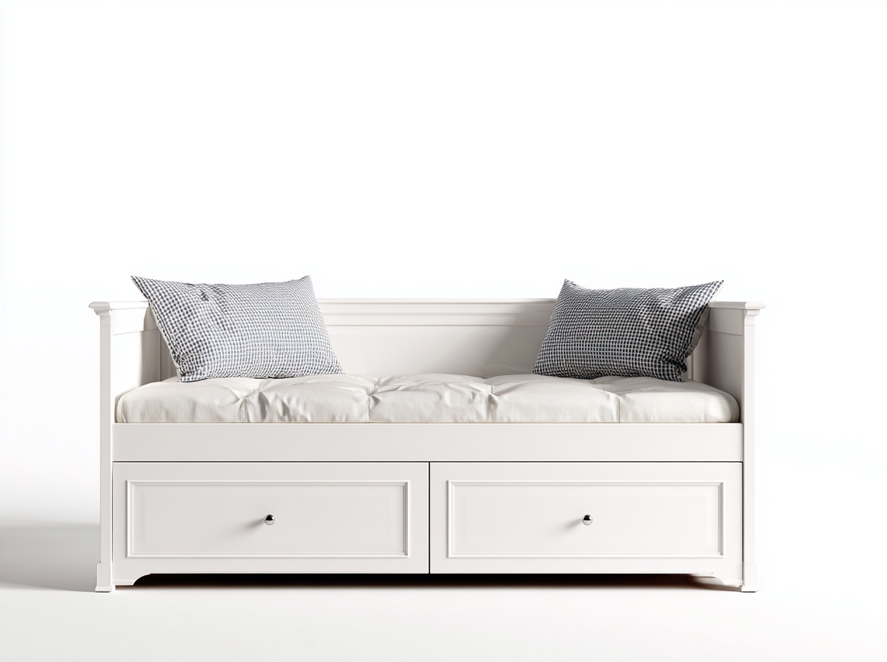 Schlafsofa Holzwerkstoff 140x80x75 cm Weiß Wohnzimmer Ausziehbar Klassisches Design-Havengetlab