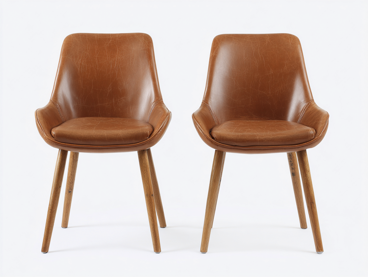 Esszimmerstühle Kunstleder 55x60x82 cm Braun Esszimmer Set Modernes Design-Havengetlab