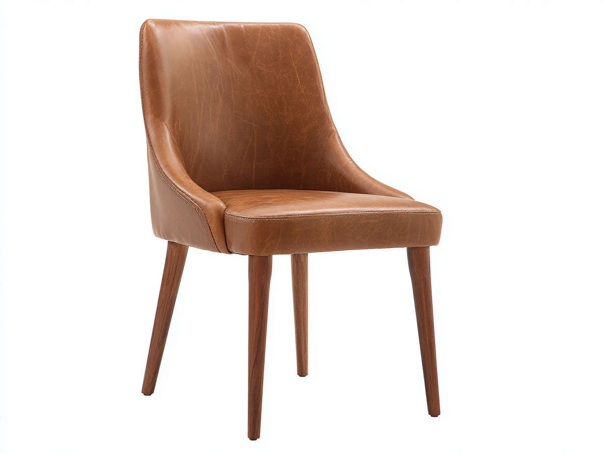 Esszimmerstühle Kunstleder 55x60x85 cm - Braun - Modernes Design mit Holzbeinen für Esszimmer-Havengetlab