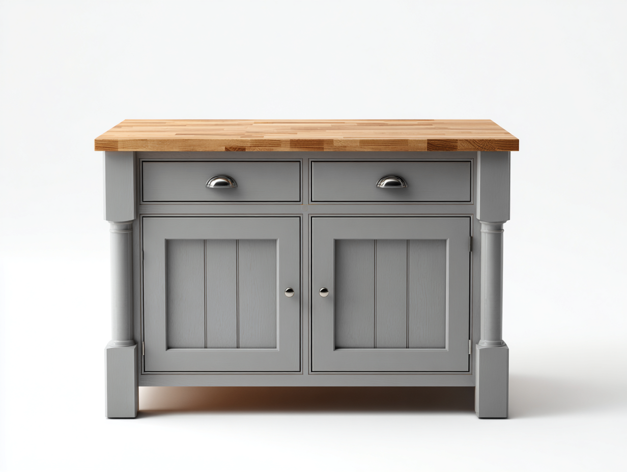 Sideboards-Holz-MDF-118x49x87 cm-Grau-Naturholz-Landhausstil-Homigetshop