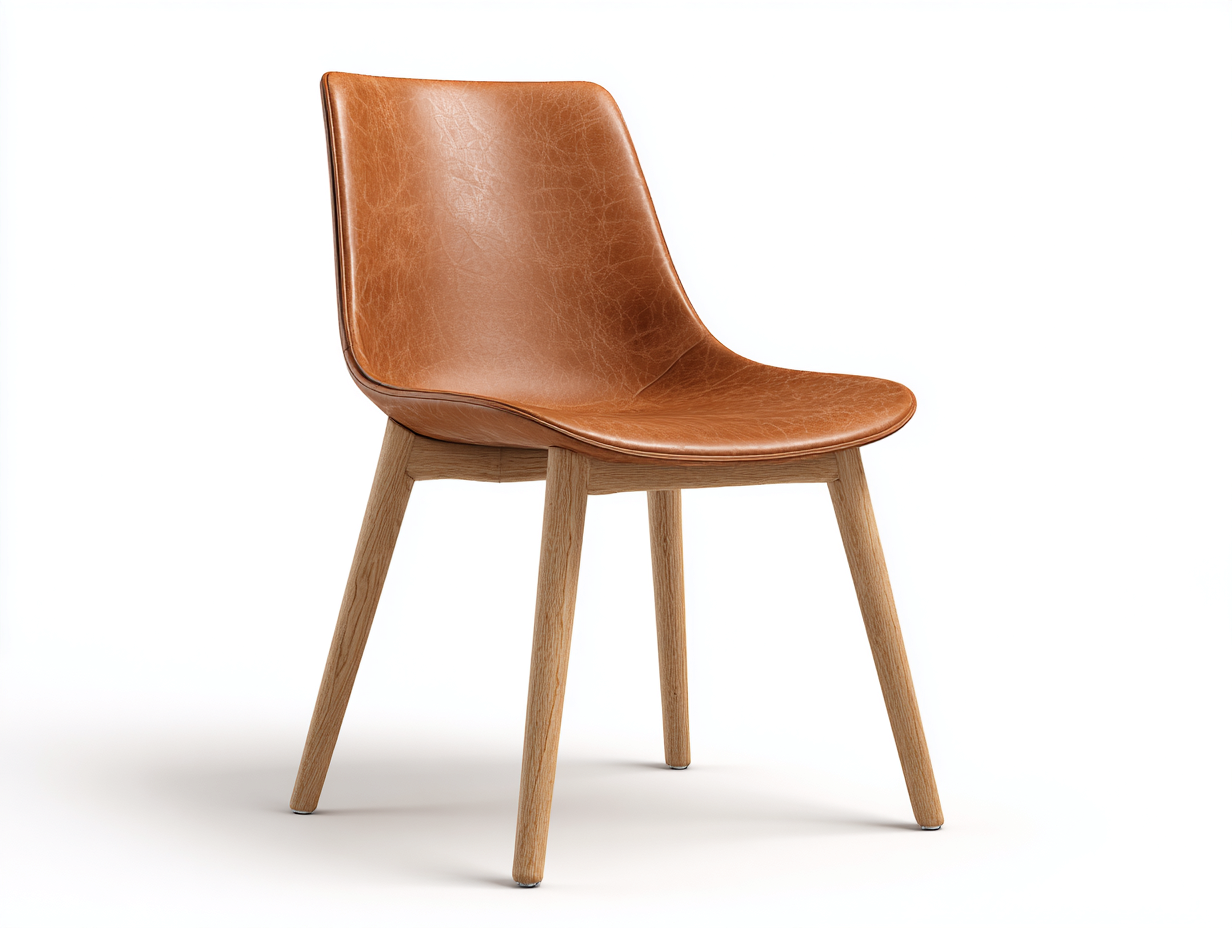 Esszimmerstühle-Kunstleder-Holz-58x54x82 cm-Hellbraun-Moderner Stil-Homigetshop