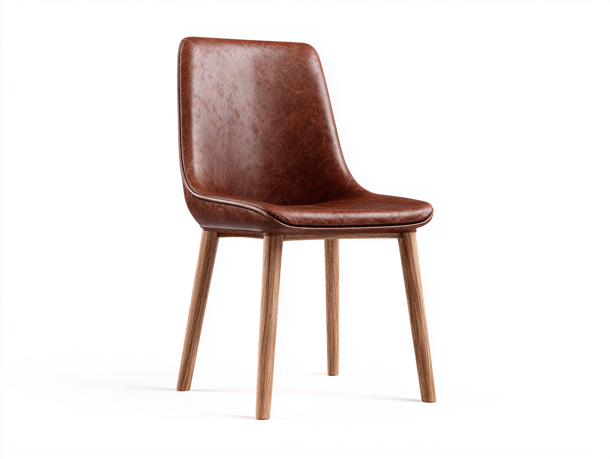 Esszimmerstühle-Kunstleder-Holz-58x53x81 cm-Braun-Moderner Stil-Homigetshop