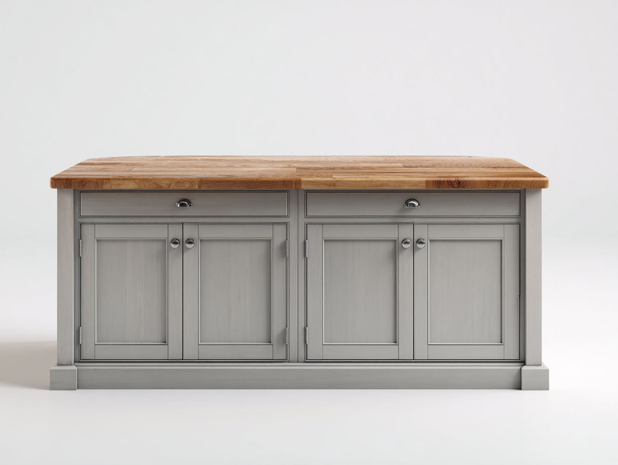 Sideboards-Holz-MDF-140x52x88 cm-Grau-Naturholz-Landhausstil-Homigetshop