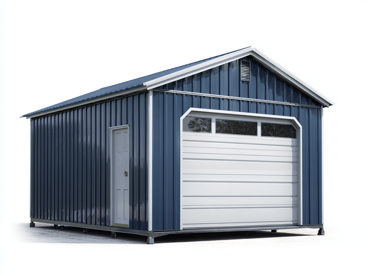 Gartenhäuser Metall Gartenhaus mit Tor und Seitentür ca. 400x300x260 cm - Blau - Weiß - modernes Design-Cottagetbase