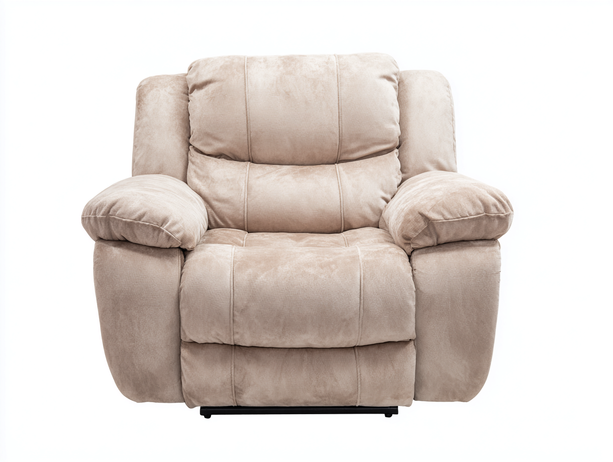 Liegesessel Stoff elektrisch 95x100x105 cm Beige geeignet für Wohnzimmer - Komfortabler Relaxsessel mit verstellbarer Liegefunktion-Cottagetbase