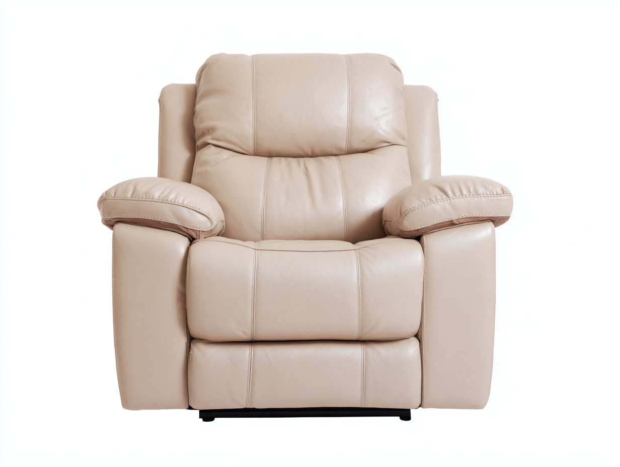 Liegesessel Kunstleder elektrisch 98x92x105 cm - Beige - Modernes Design verstellbar für Wohnzimmer-Cottagetbase