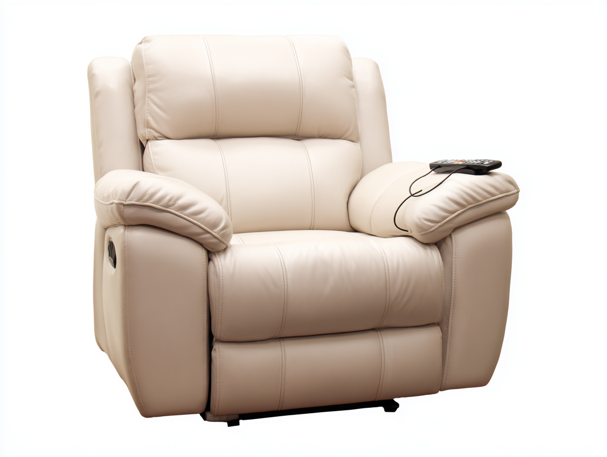 Liegesessel Kunstleder 92x98x108 cm Beige Wohnzimmer Elektrisch Verstellbar Komfort Design-Cottagetbase