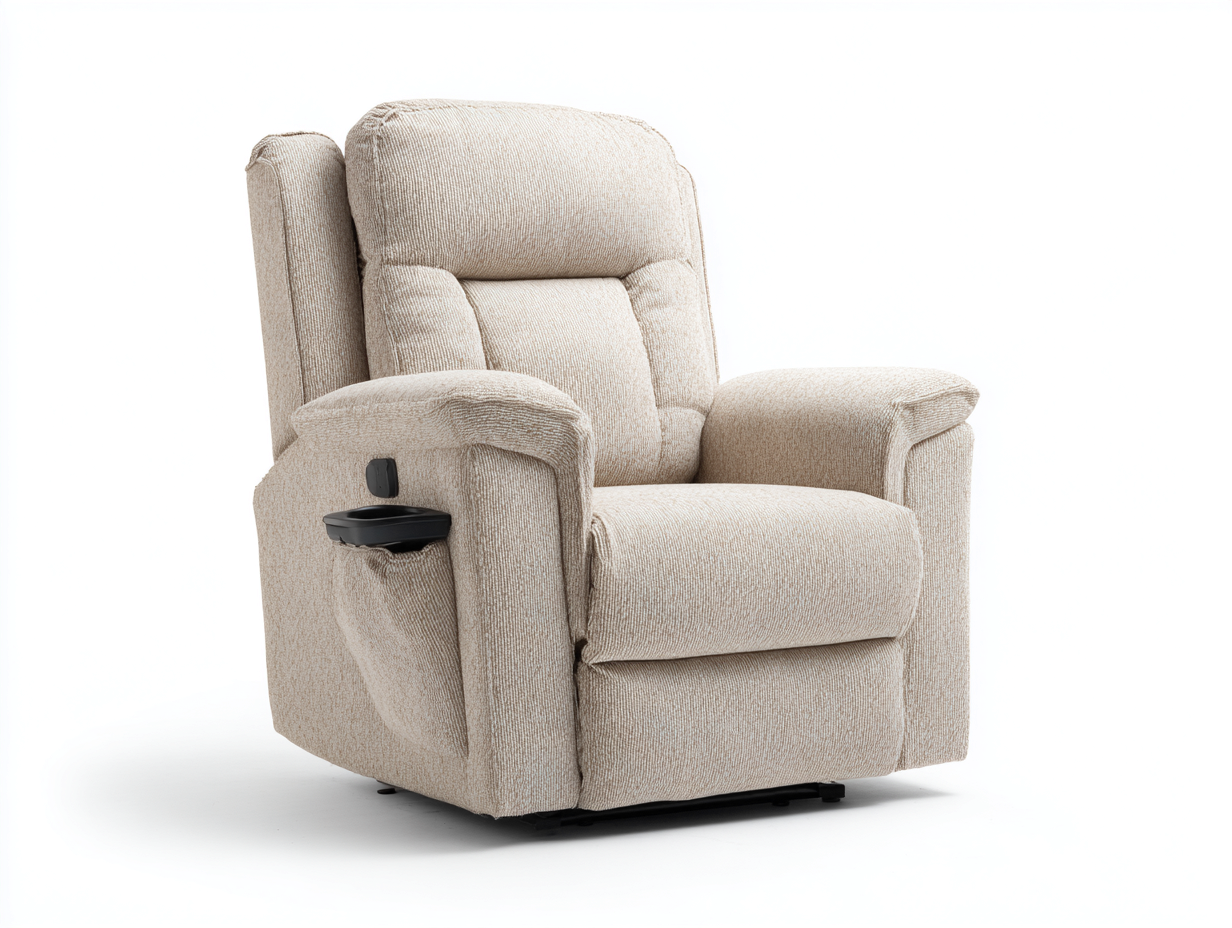 Liegesessel Stoff 95x100x110 cm Beige Wohnzimmer Verstellbar Komfort Design-Cottagetbase