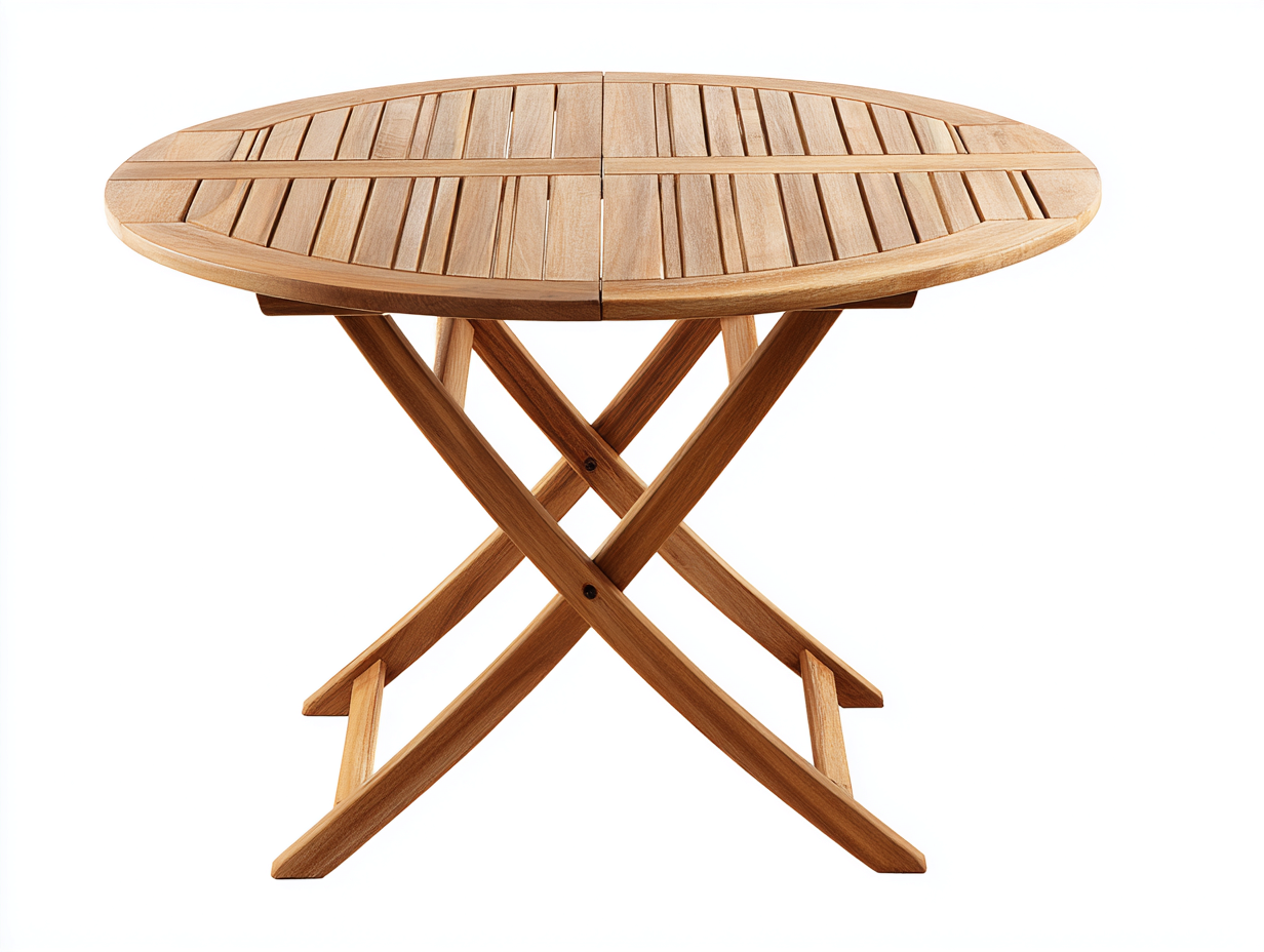 Table de jardin en bois 120x80x74 cm - naturel - pliante pour extérieur - design intemporel-Craftgomart