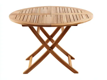 Table de jardin en bois 120x80x74 cm - naturel - pliante pour extérieur - design intemporel-Craftgomart