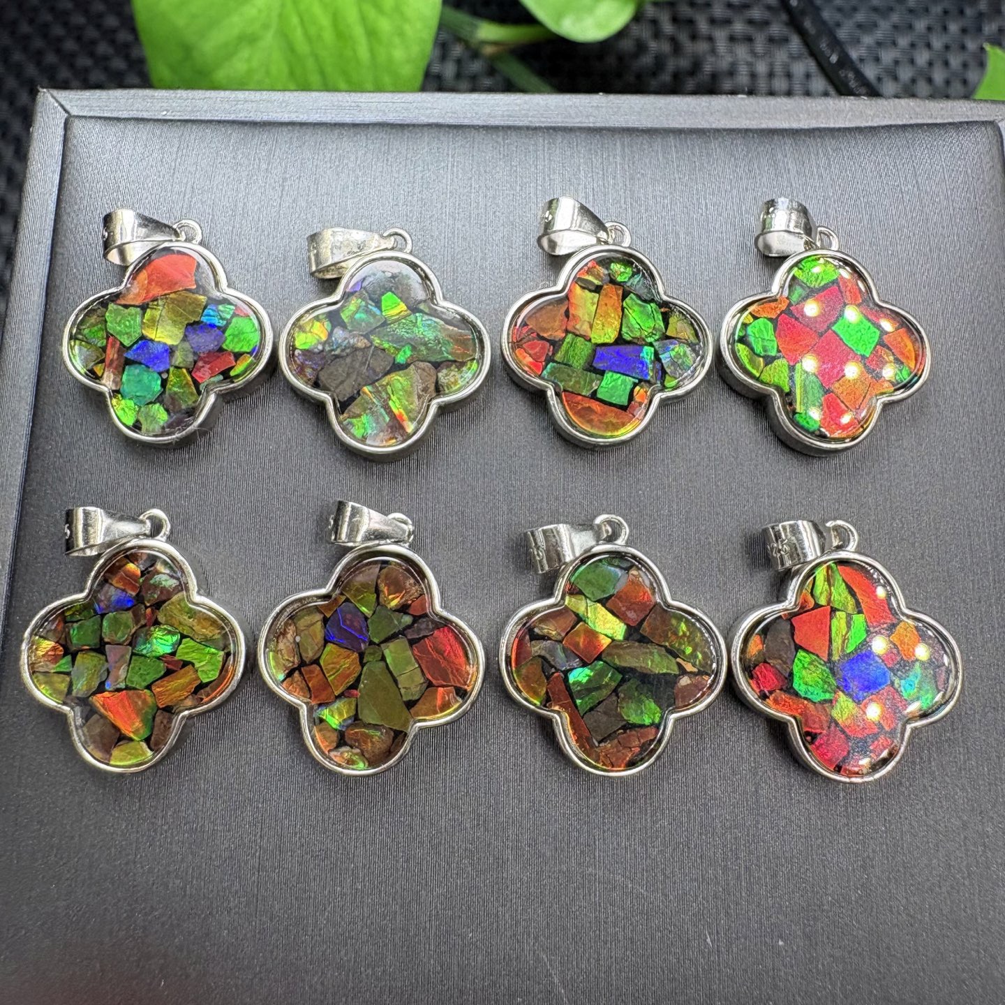 S925 Silver Ammolite Pendants