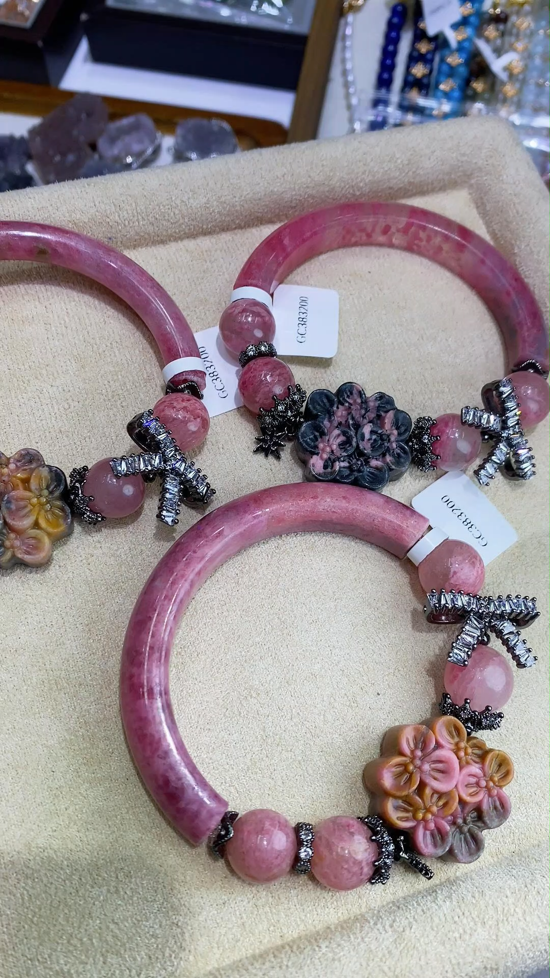 Rhodonite Half Bangles