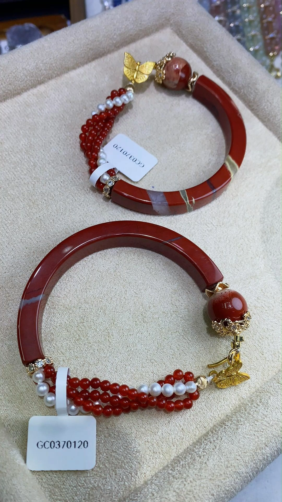  Red Jasper Half Bangles