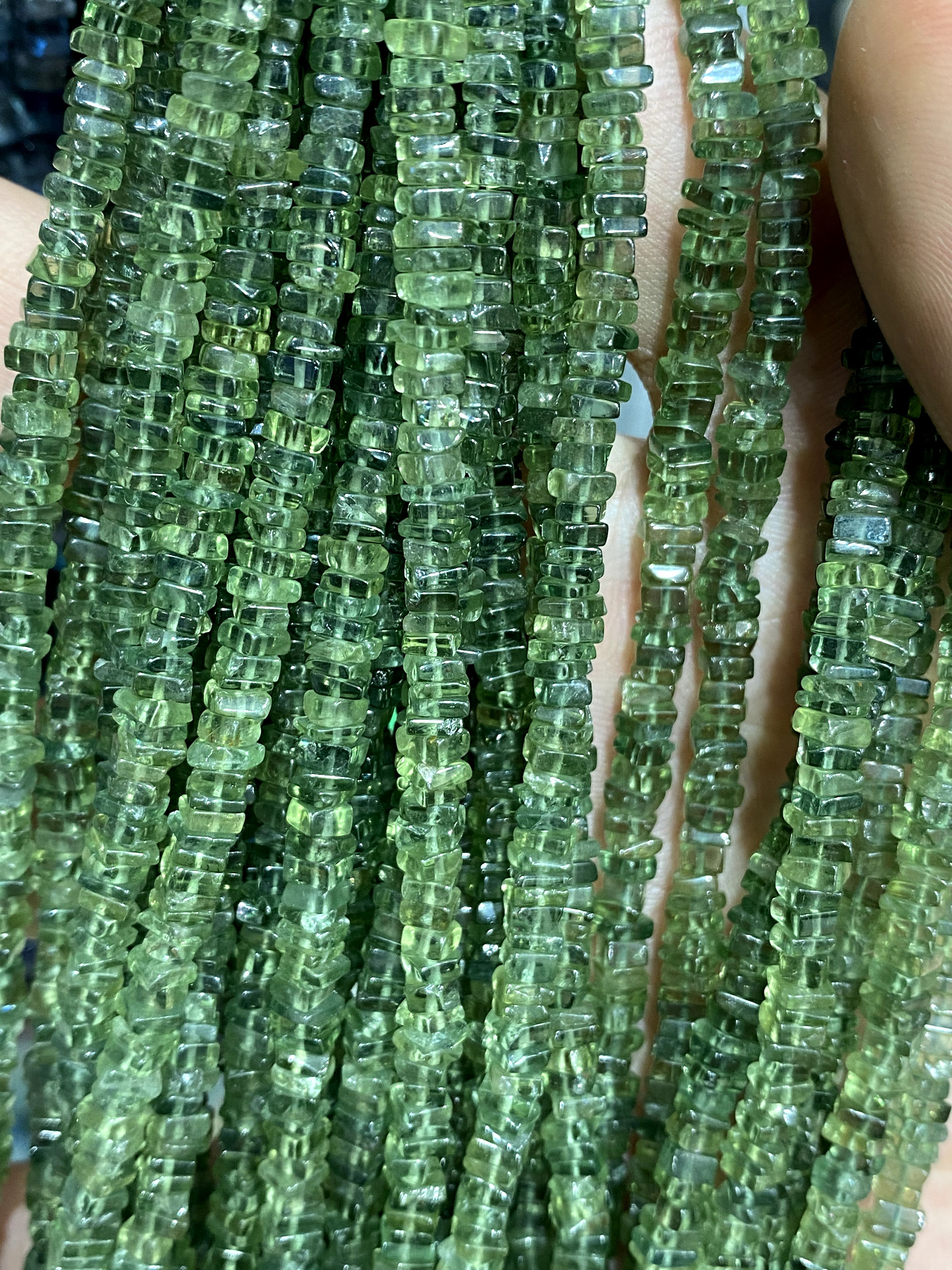 Faceted Green Apatite Beads