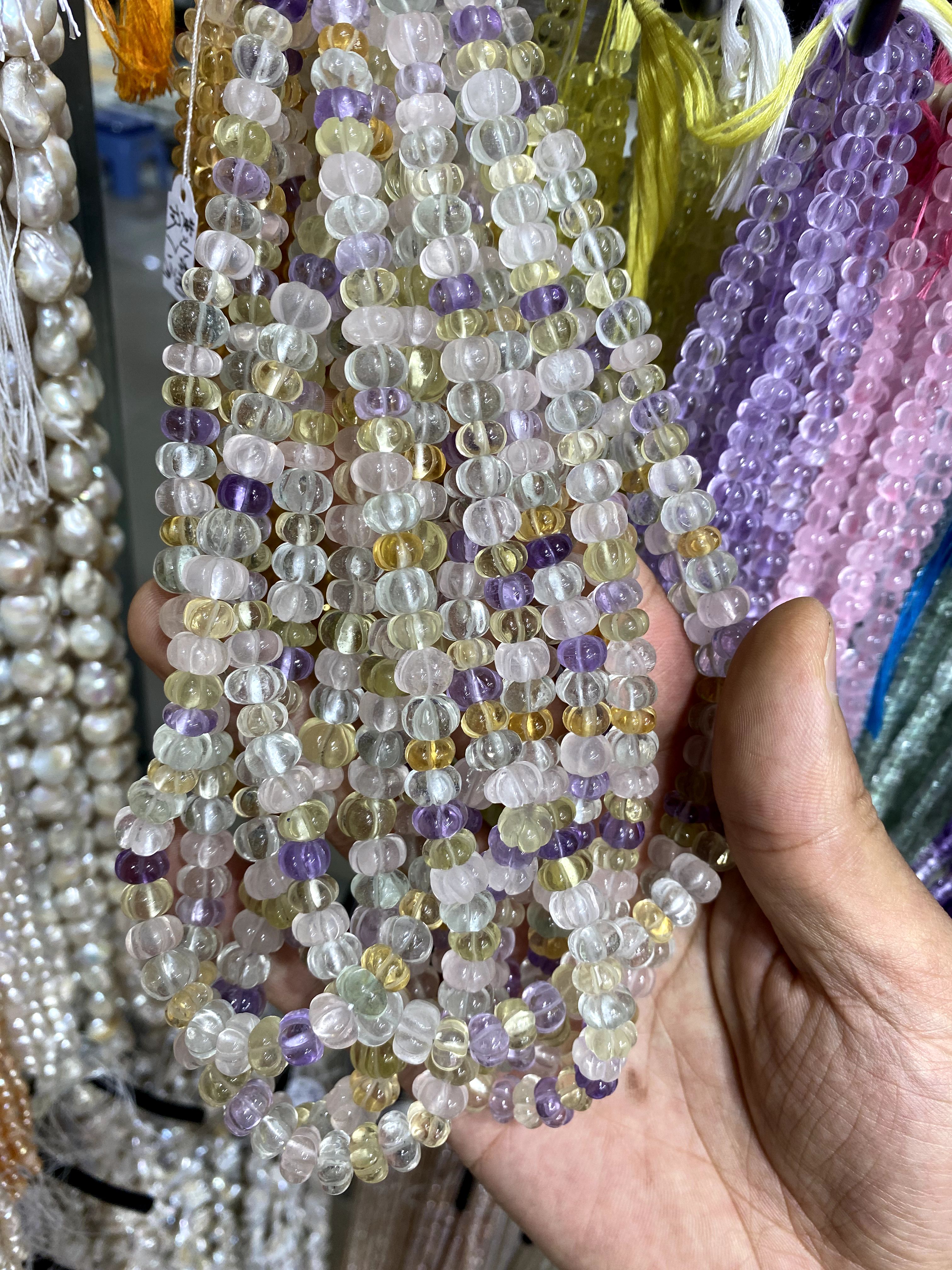 Mixed Materails Pumpkin Beads