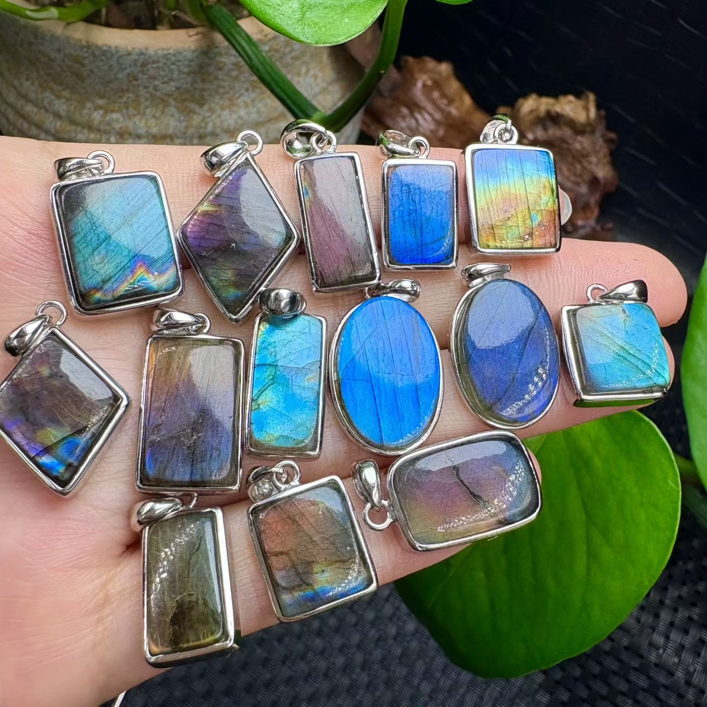 S925 Silver Labradorite Pendants