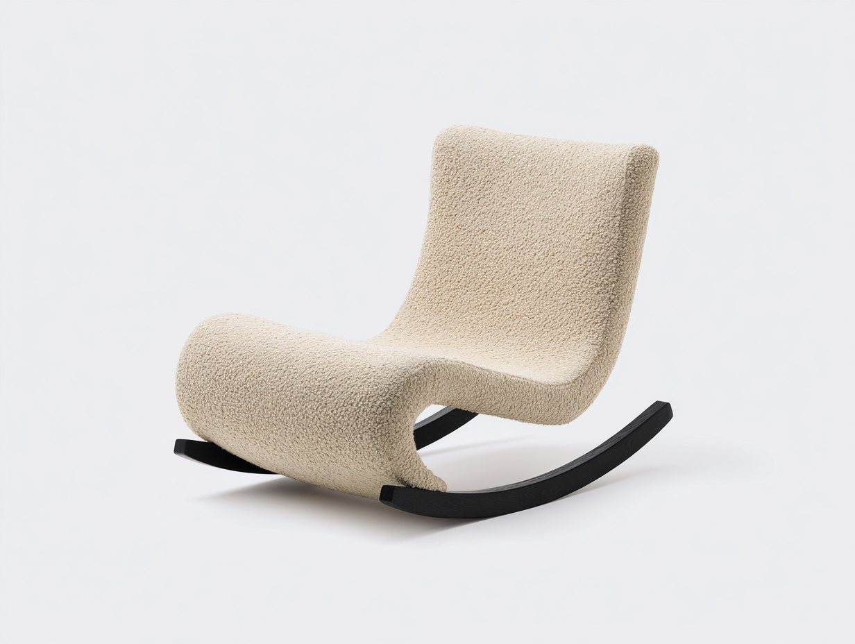 Mecedoras tapizado 90x70x85 cm - beige-negro - diseño moderno-Bamboogetbay