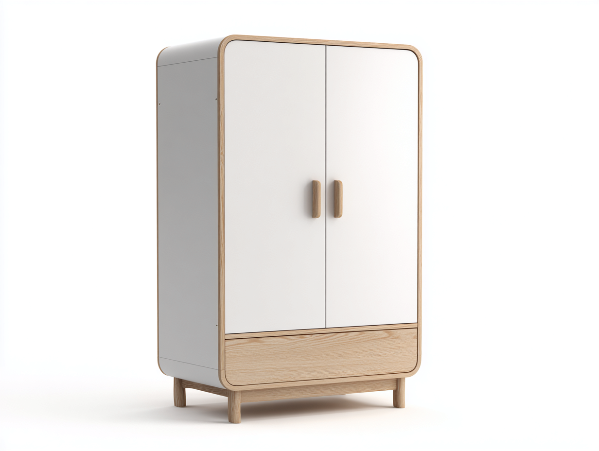 Armarios madera 90x55x170 cm - blanco-roble - 2 puertas - diseño nórdico-Bamboogetbay