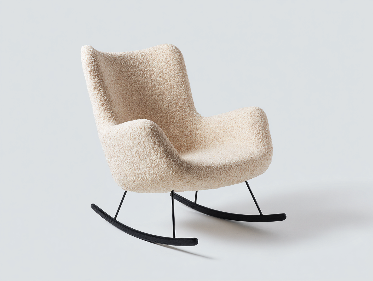 Mecedoras tapizado 85x75x95 cm - beige-negro - diseño ergonómico moderno-Bamboogetbay