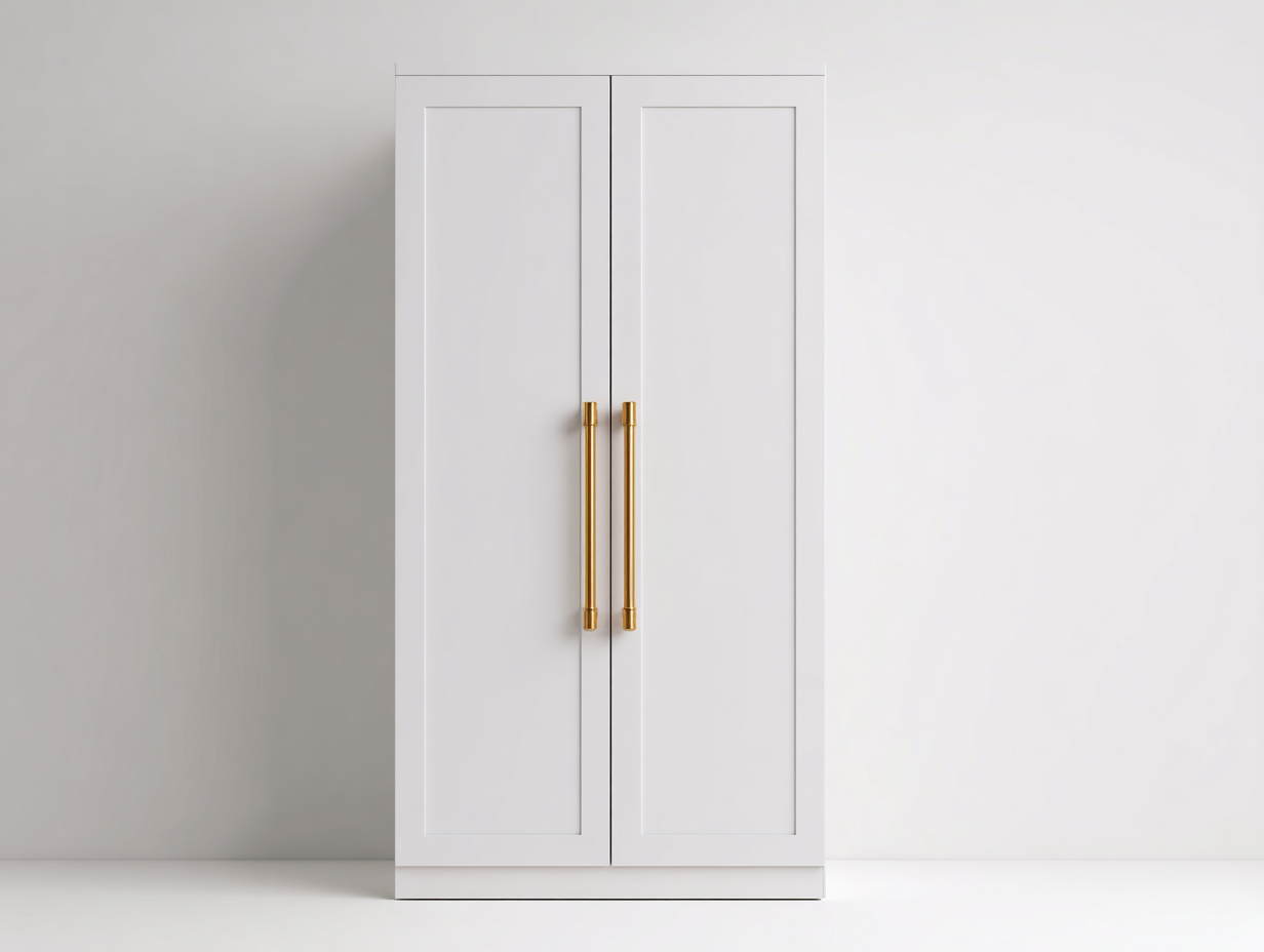 Armarios madera 80x50x160 cm - blanco - 2 puertas - diseño moderno-Bamboogetbay