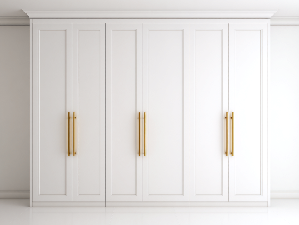 Armarios de dormitorio 240x60x220 cm - madera MDF blanco - 6 puertas - diseño moderno-Bamboogetbay