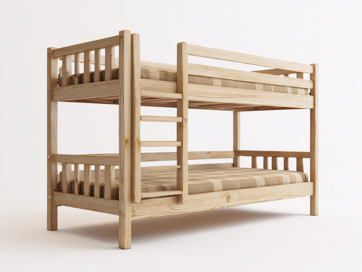 Literas madera 200x100x160 cm natural dormitorio infantil diseño resistente-Bamboogetbay