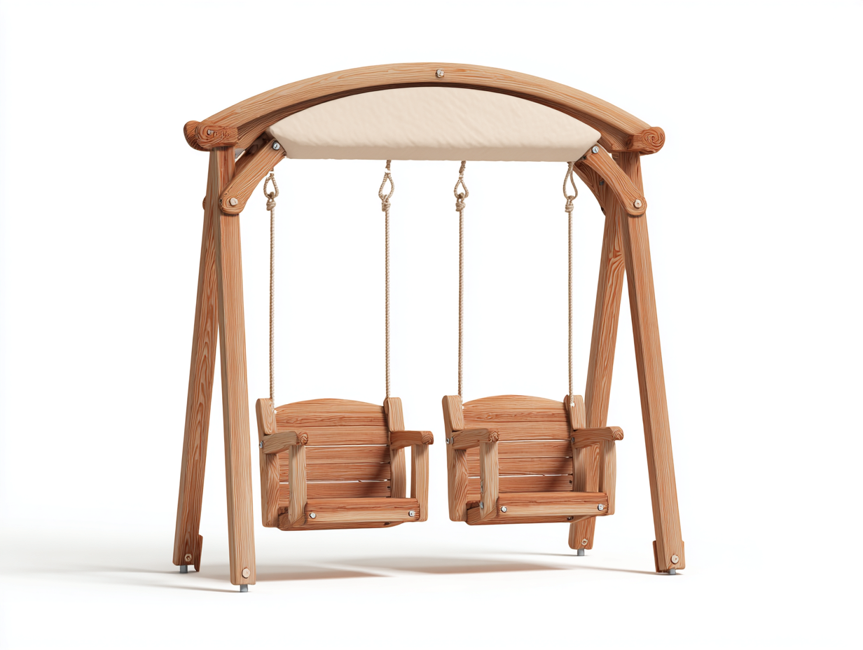 Gartenschaukeln Massivholz mit Dach und 2 Sitzen 180x140x180 cm - braun - klassisches Design-Cozymyshop