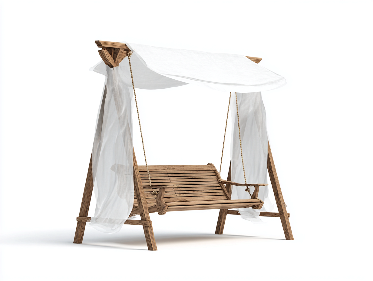 Gartenschaukeln Massivholz mit Dach und Sitzbank 190x120x175 cm - braun-weiß - klassisches Design-Cozymyshop
