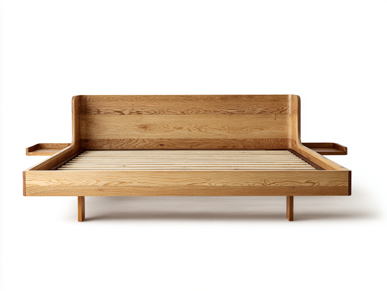 Doppelbett Holz 200x160x95 cm Braun - Minimalistisches Design mit Ablage-Cozymyshop