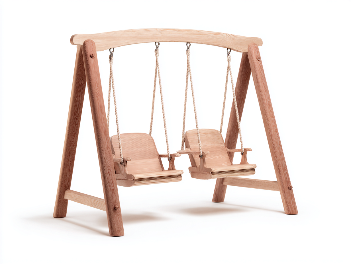 Gartenschaukeln Massivholz 185x120x165 cm - Braun - Doppel Sitz Schaukel Modernes Design-Cozymyshop