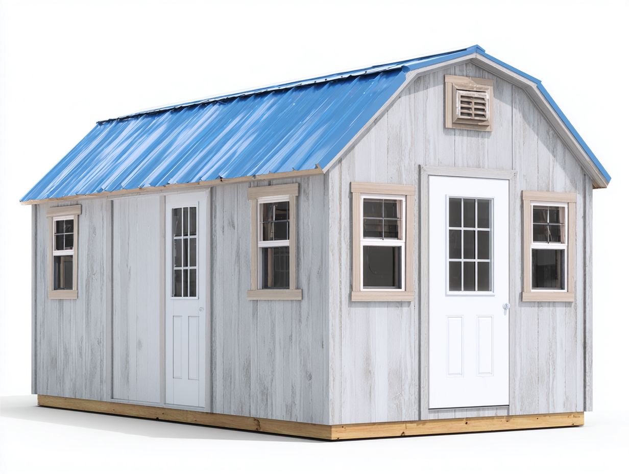 Gartenhäuser Holz 300x250x240 cm - Weiß-Blau - Modernes Design-Pinegetloft