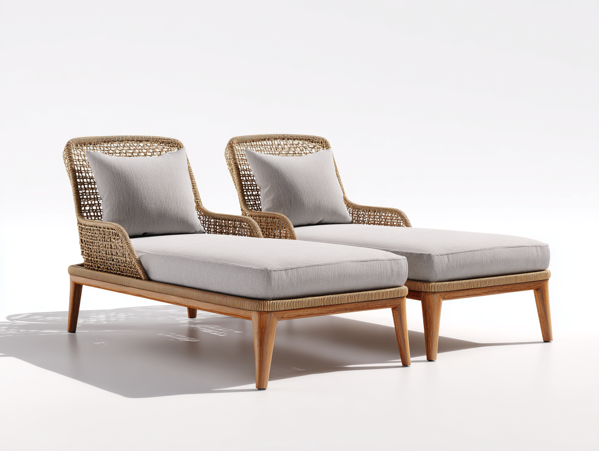Sonnenliege Polyrattan 190x70x80 cm Natur Grau - geeignet für Garten - Modernes Design-Pinegetloft