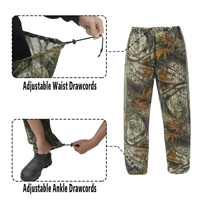 Fato de caça camuflado contra mosquitos – Proteção respirável contra insetos para caça e atividades ao ar livre
