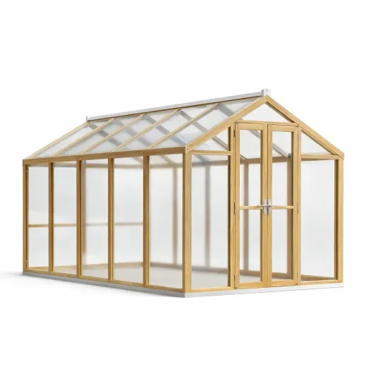 Holzgewächshaus mit 6 mm Polycarbonatplatten-decofetra