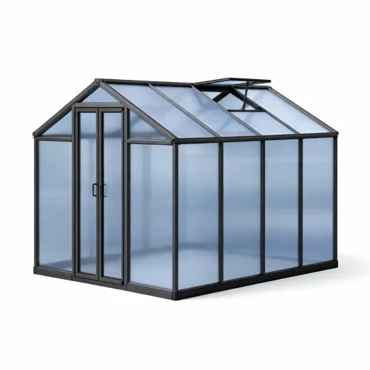 Gewächshaus Aluminium Polycarbonat 250x200x200 cm-decofetra