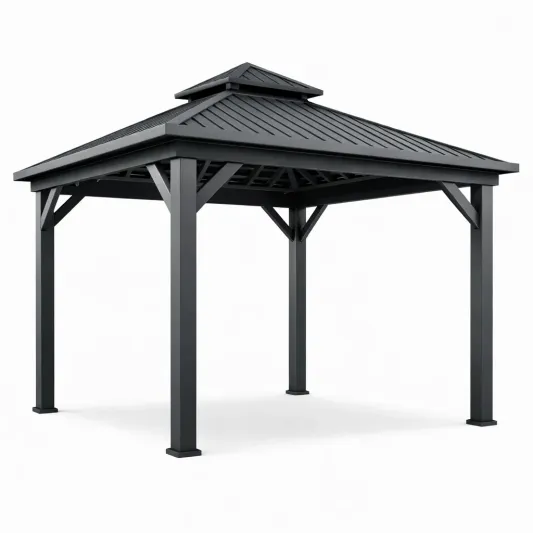 Aluminium Pavillon Schwarz 3x3x2.5m-decofetra