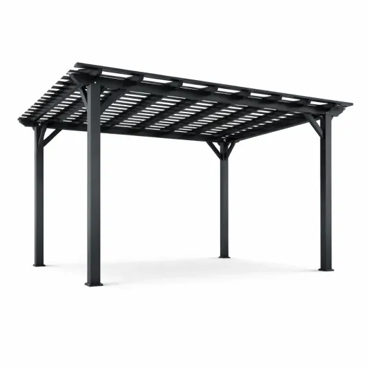 Aluminium Pergola 300x300x250cm Schwarz-decofetra